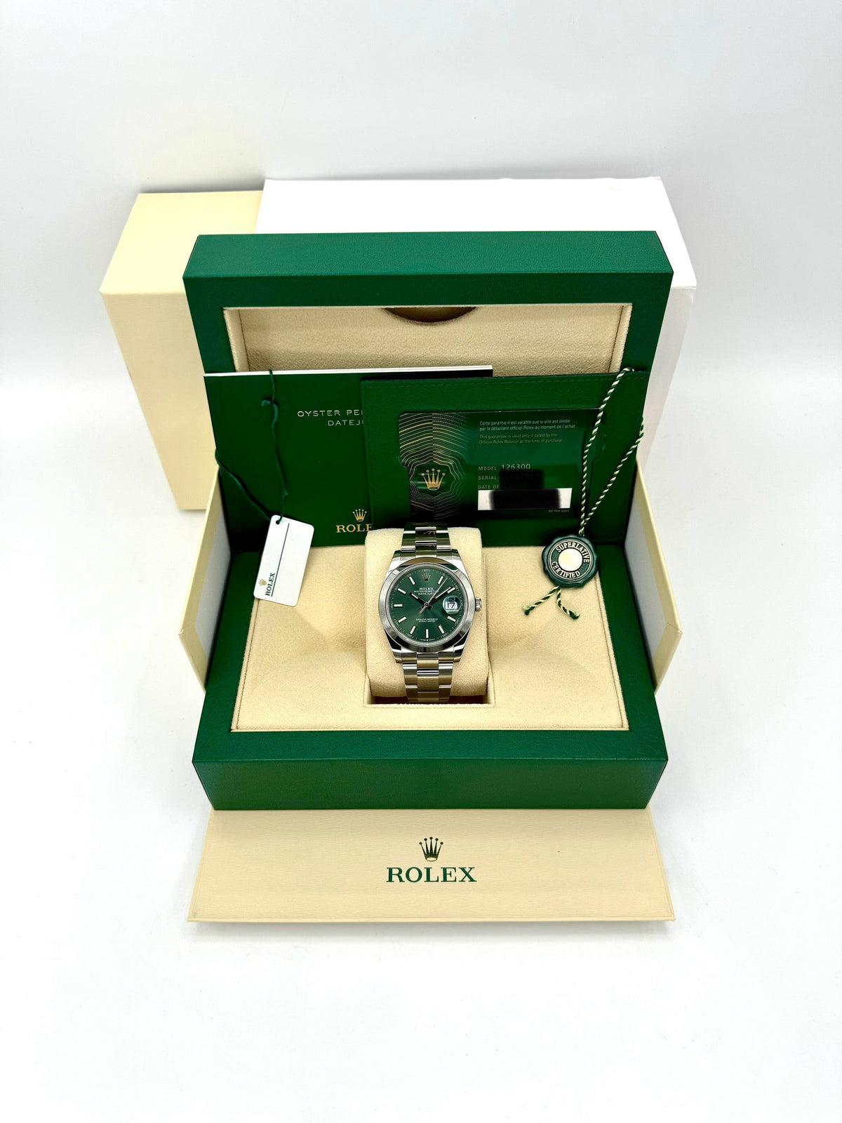 NEW 2025 Rolex Datejust 41mm 126300 Stainless Steel Oyster Green Dial