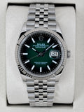 2026 Rolex Datejust 36mm 126234 Stainless Steel Jubilee Green Ombre Dial