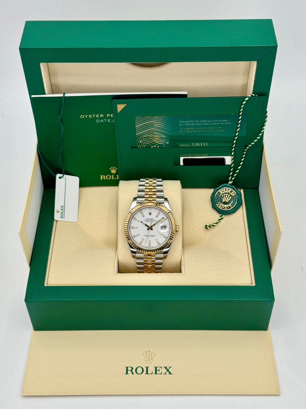 2020 Rolex Datejust 41mm 126333 Two-Tone Jubilee White Dial