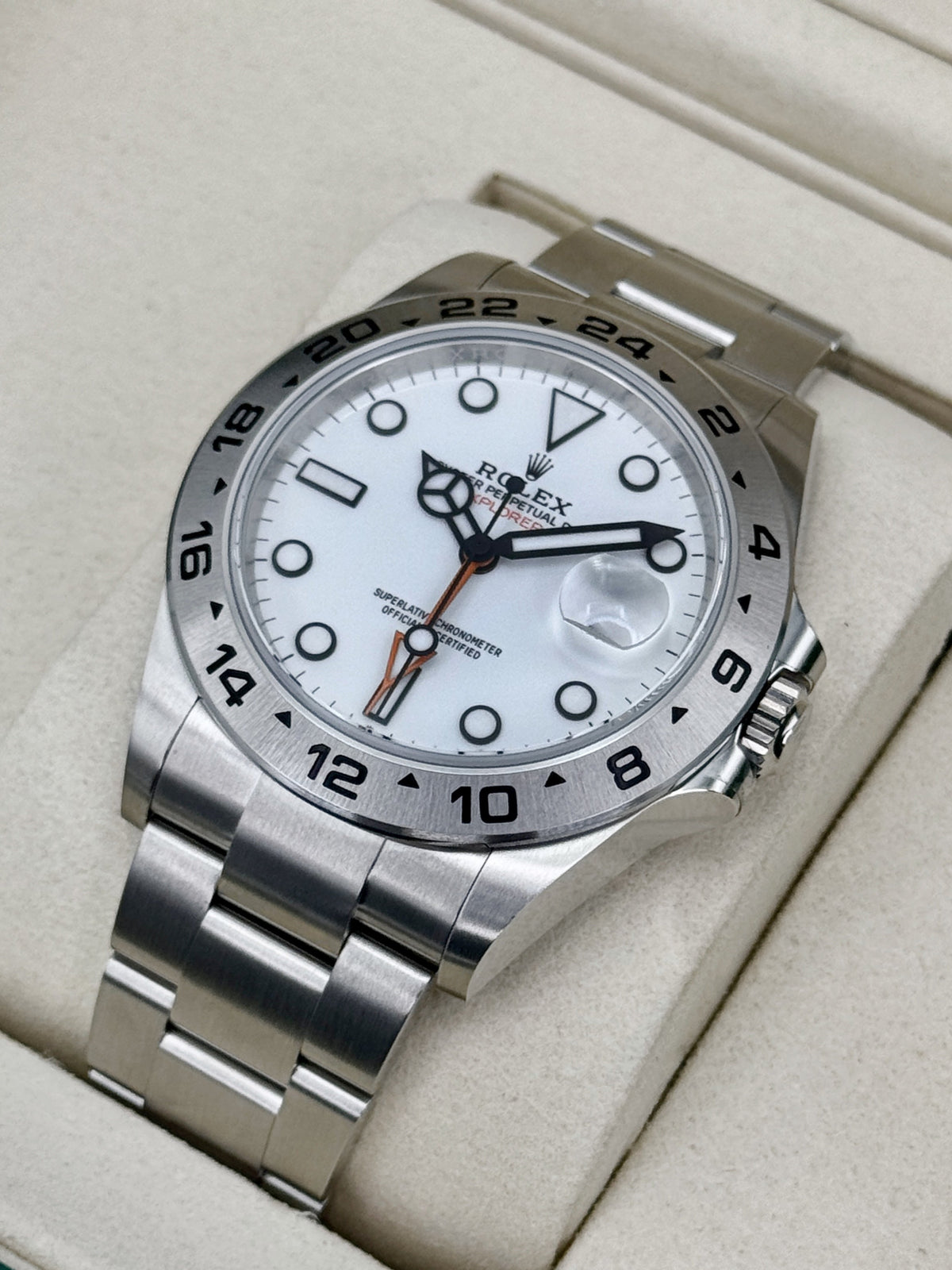 NEW 2026 Rolex Explorer II 42mm 226570 Stainless Steel Polar White Dial (NEW CARD AND STICKERED)