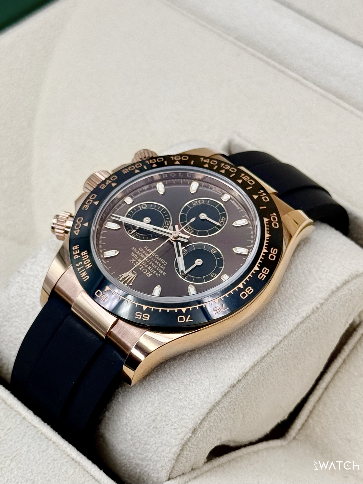 2023 Rolex Daytona 40mm 116515LN Rose Gold Oysterflex Chocolate Dial