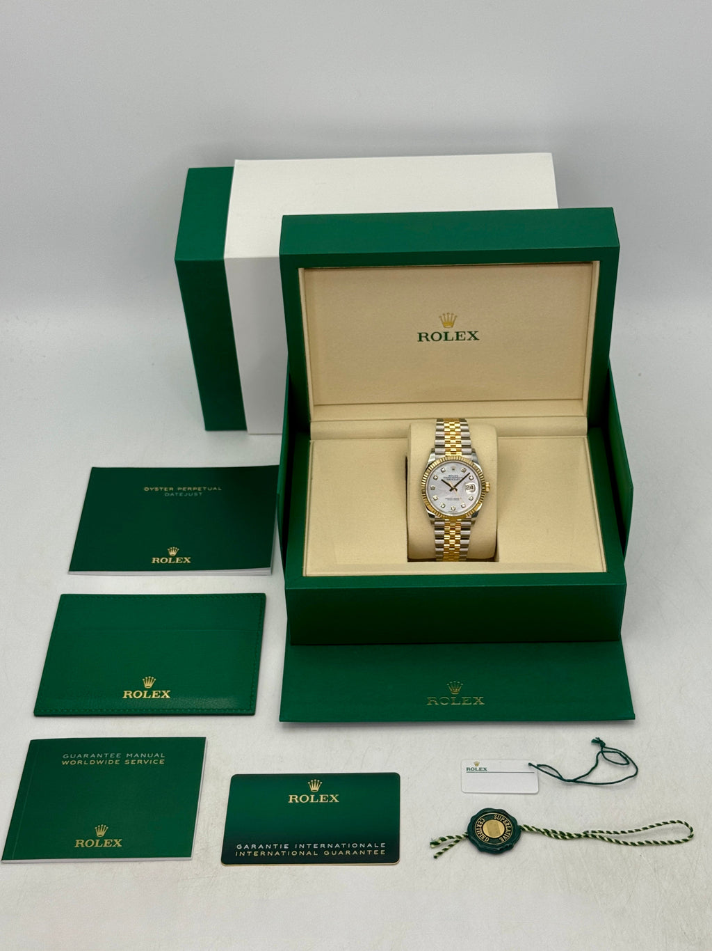 NEW 2026 Rolex Datejust 36mm 126233 Two-Tone Jubilee Mother of Pearl Diamond Dial