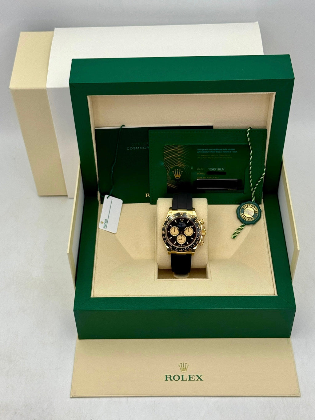 2024 Rolex Daytona Paul Newman 40mm 126518LN Yellow Gold Oysterflex Black Dial