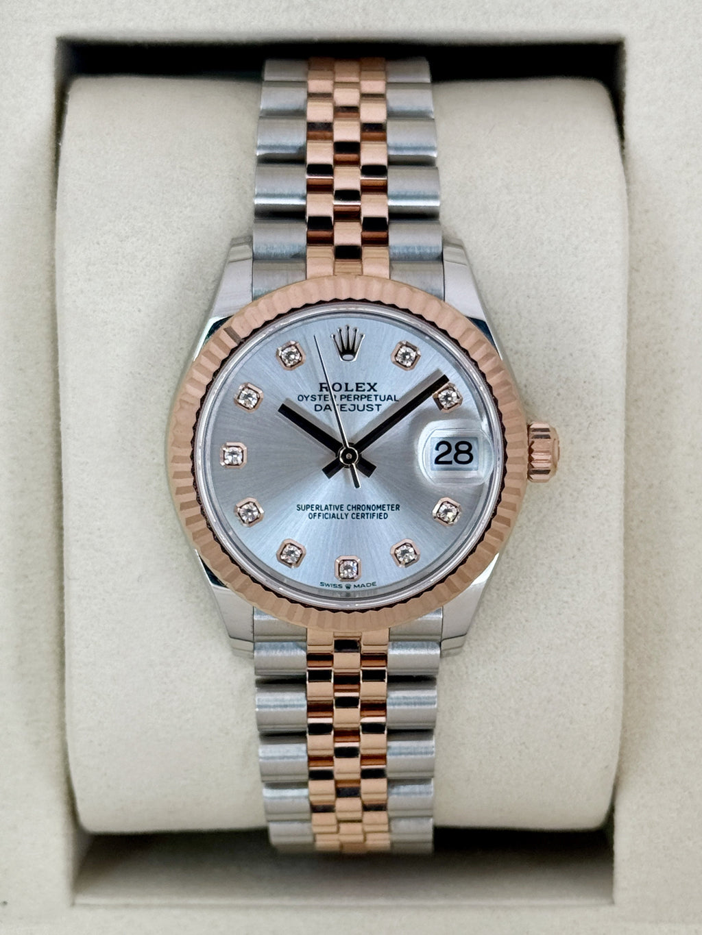 2026 Rolex Datejust 31mm 278271 Two-Tone Jubilee Silver Diamond Dial