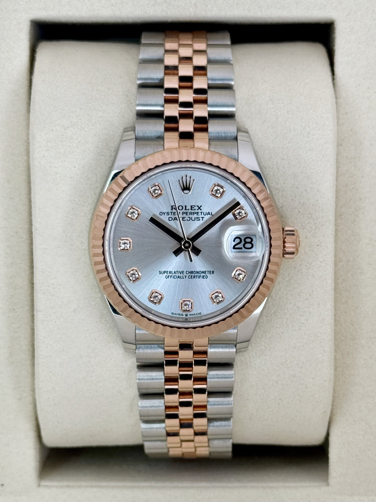 2026 Rolex Datejust 31mm 278271 Two-Tone Jubilee Silver Diamond Dial