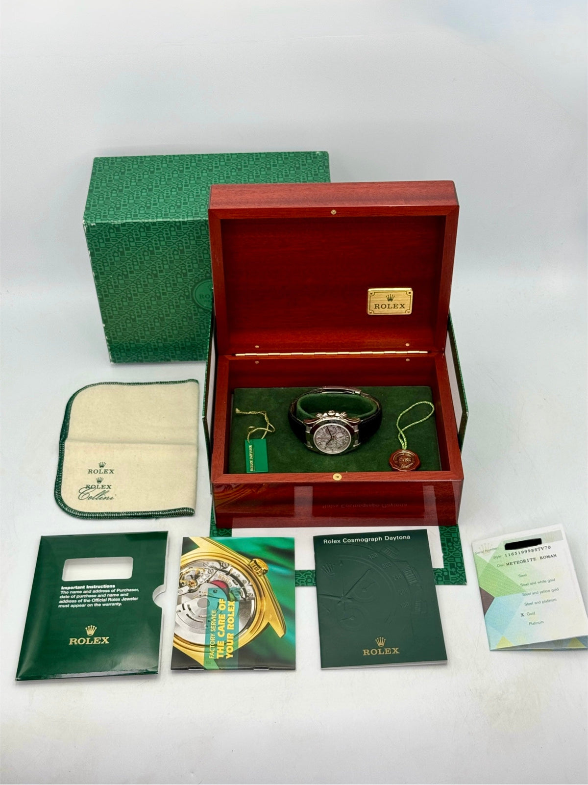 2003 Rolex Daytona 40mm 116519 White Gold Meteorite Dial (Collectors Set)