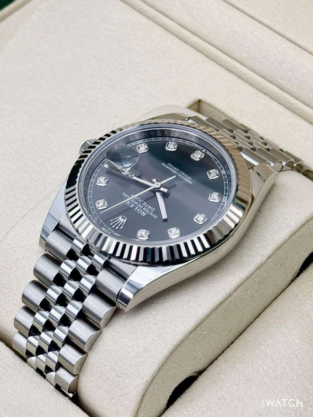 2025 Rolex Datejust 41mm 126334 Stainless Steel Jubilee Rhodium Diamond Dial