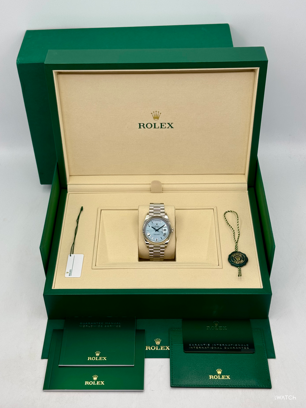 NEW 2026 Rolex Day-Date Platinum 40mm 228236 Ice Blue Roman Dial