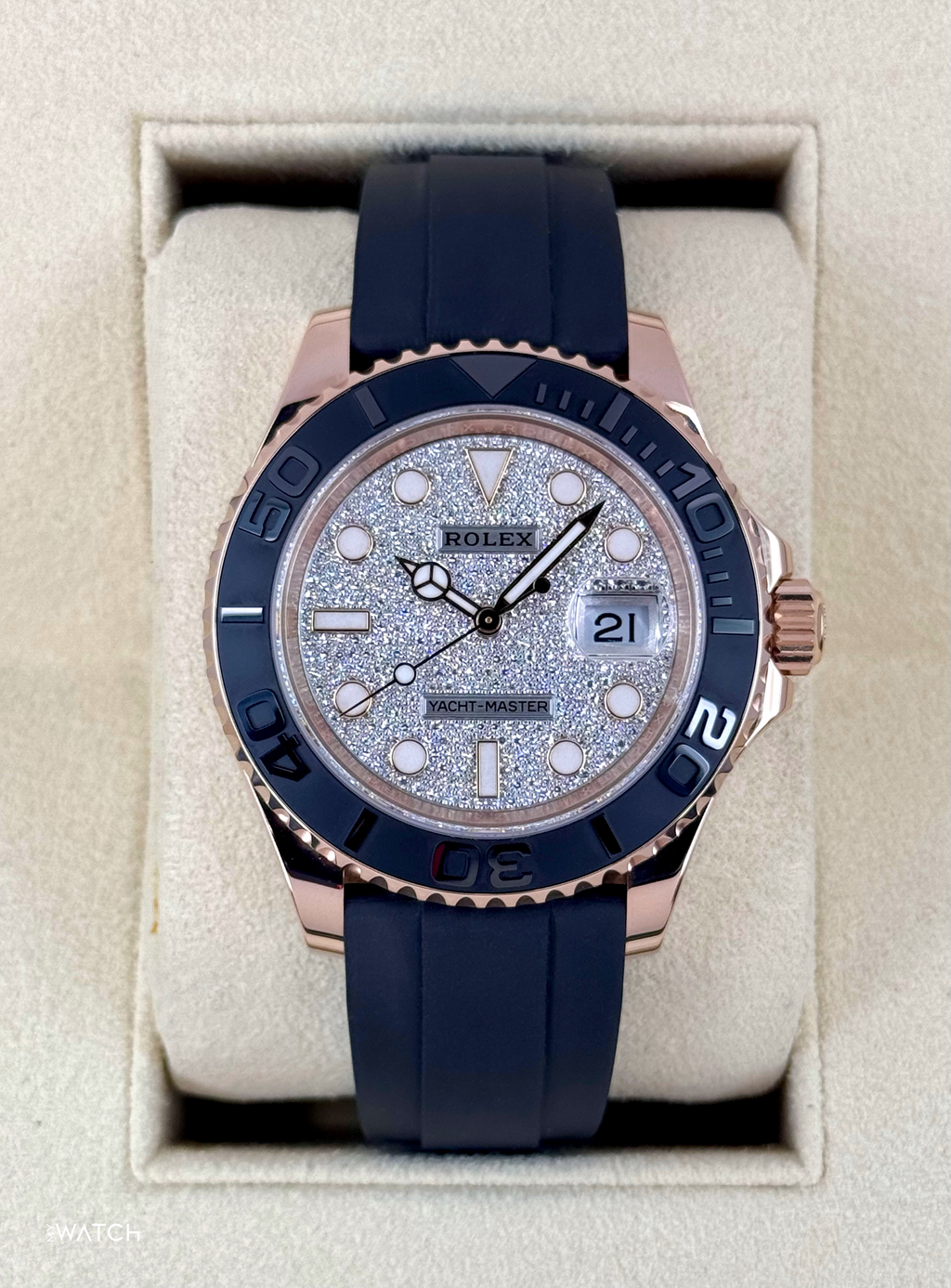 2023 Rolex Yacht-Master 40mm 126655 Rose Gold Diamond Paved Dial