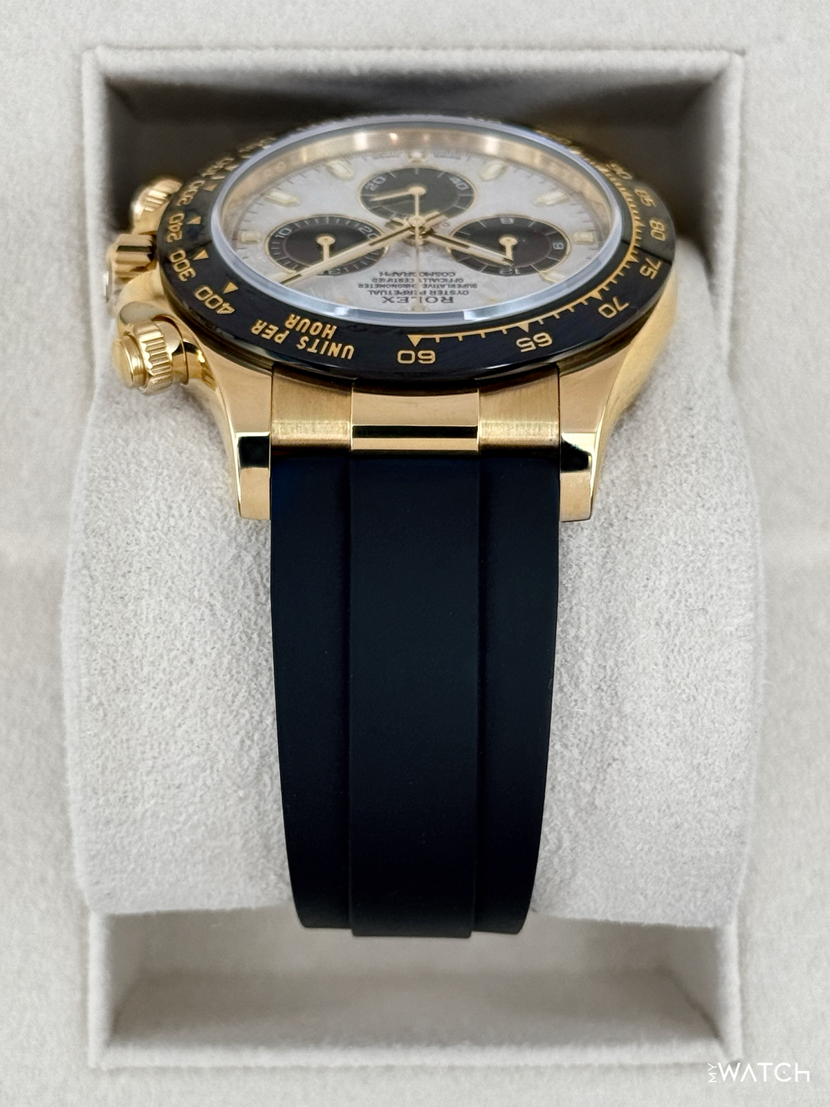 2022 Rolex Daytona 40mm 116518LN Oysterflex Yellow Gold Meteorite Dial