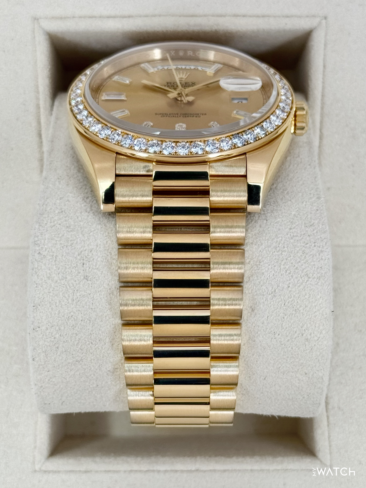 2021 Rolex Day-Date 40mm 228348RBR Presidential Champagne Diamond Dial