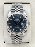 2025 Rolex Datejust 41mm 126334 Stainless Steel Jubilee Rhodium Diamond Dial