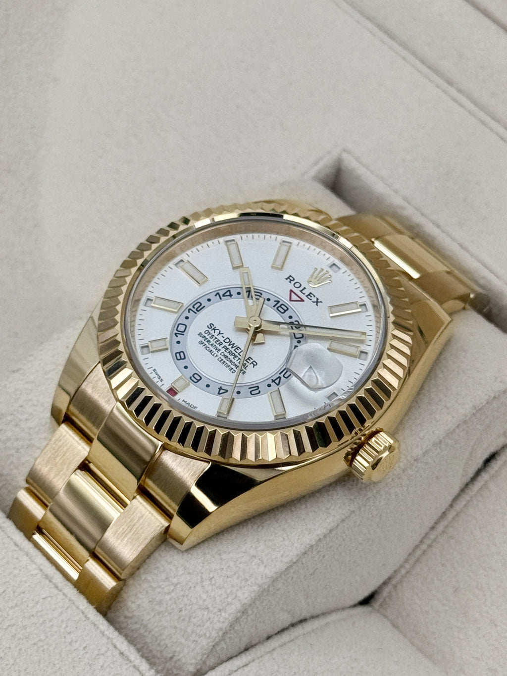 2023 Rolex Sky-Dweller 42mm 326938 Yellow Gold Oyster White Dial