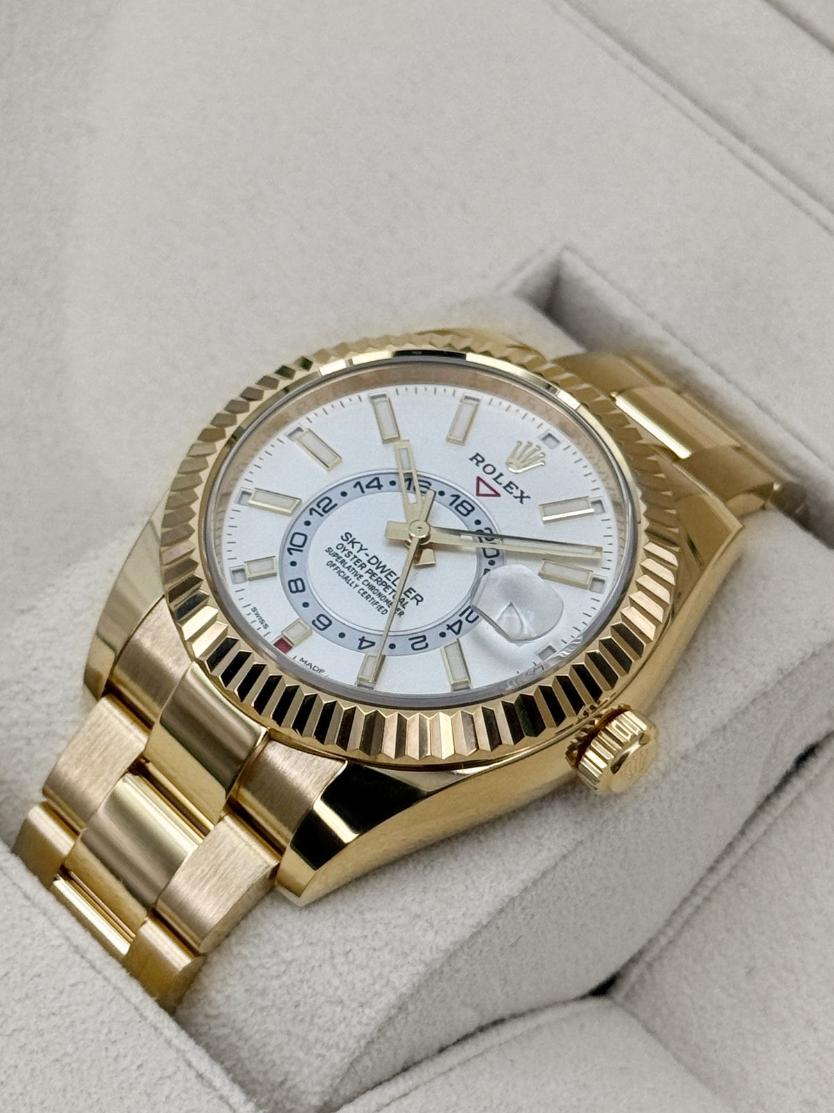 2023 Rolex Sky-Dweller 42mm 326938 Yellow Gold Oyster White Dial