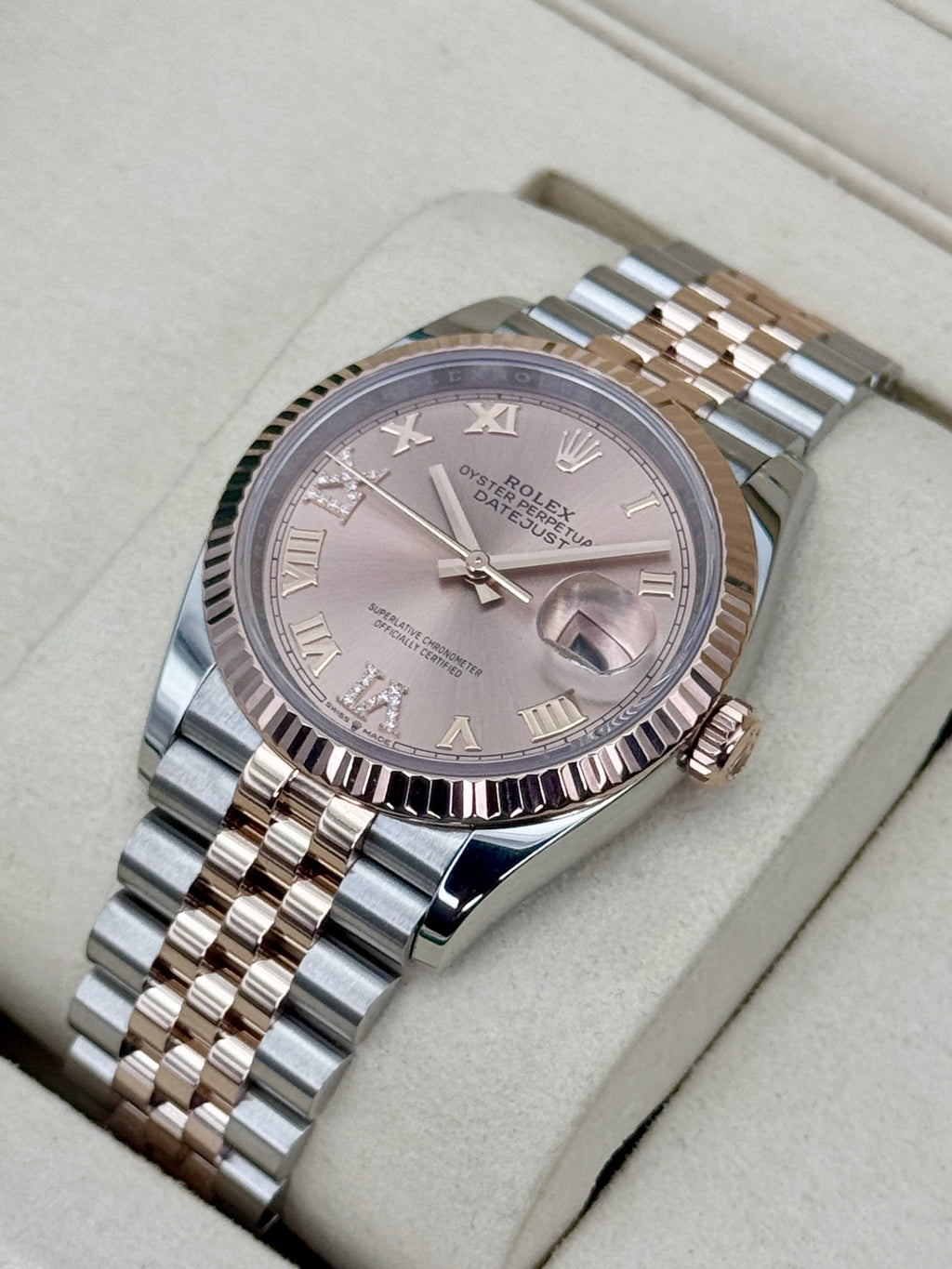 2025 Rolex Datejust 36mm 126231 Two-Tone Jubilee Rosé Diamond Dial