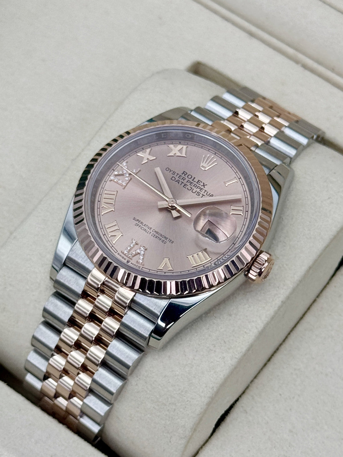 2025 Rolex Datejust 36mm 126231 Two-Tone Jubilee Rosé Diamond Dial