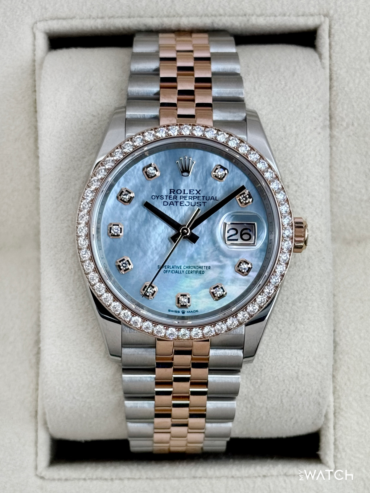 2024 Rolex Datejust 36mm 126281RBR Two-Tone Jubilee MOP Diamond Dial