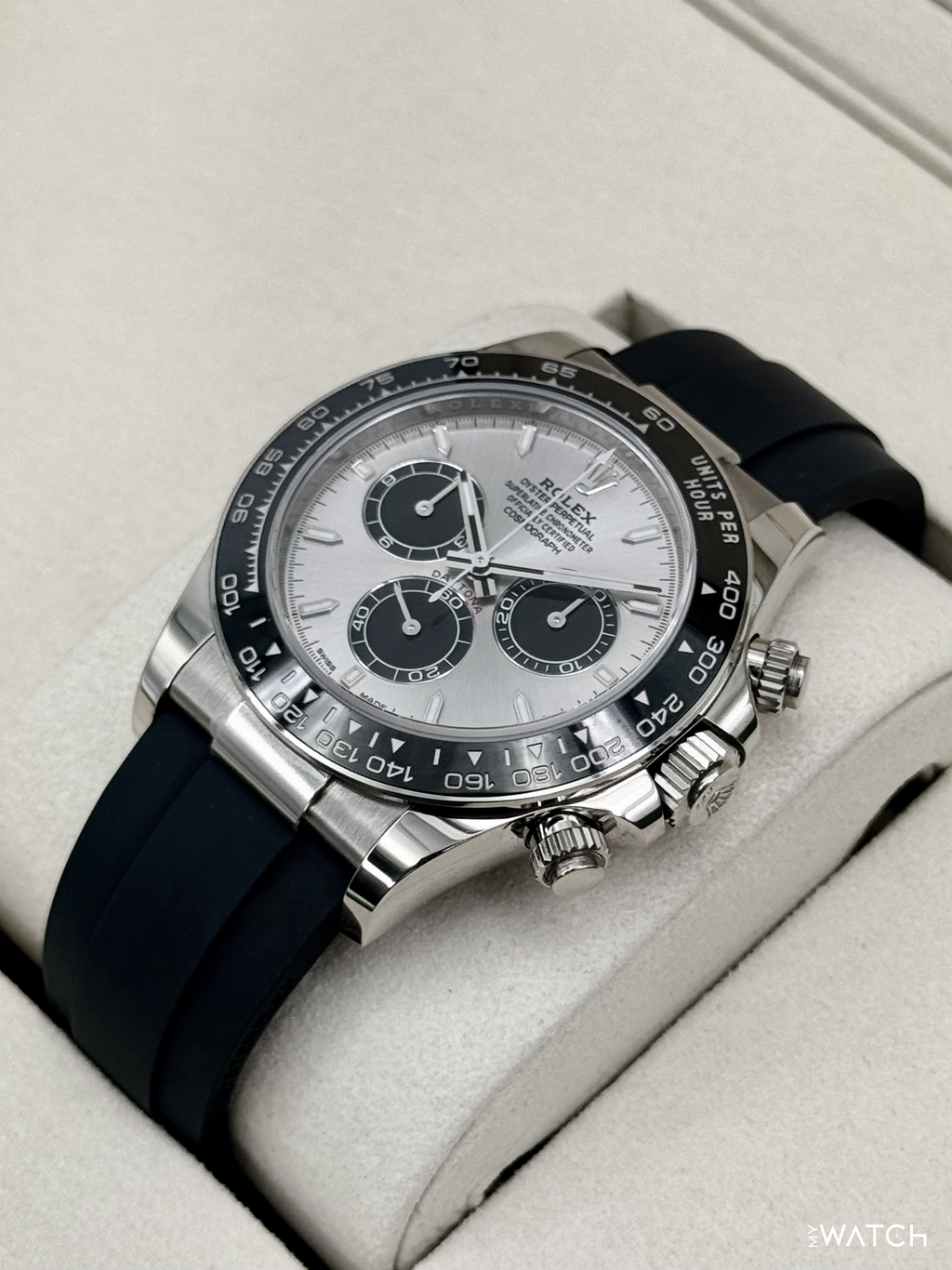 2026 Rolex Daytona 40mm 126519LN White Gold Oysterflex Silver Ghost Dial