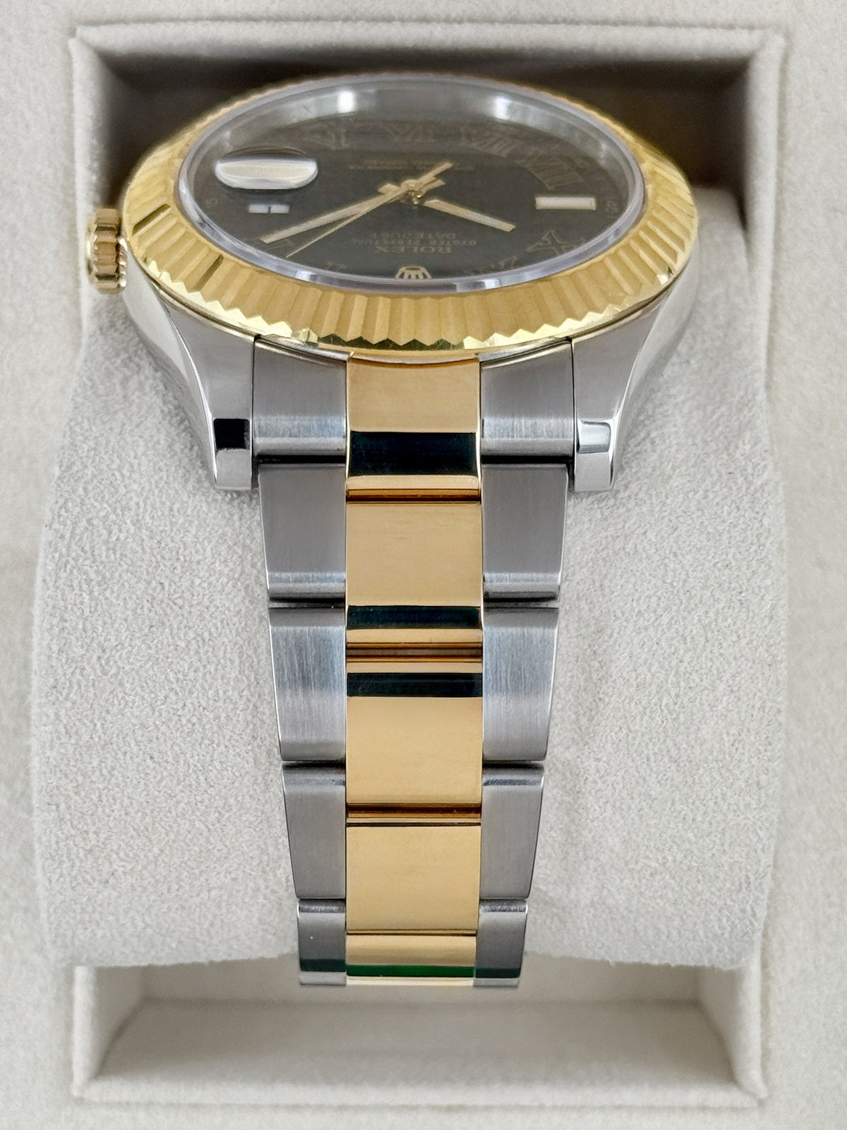 2010 Rolex Datejust II 41mm 116333 Two-Tone Oyster Grey Black Roman Numeral Dial
