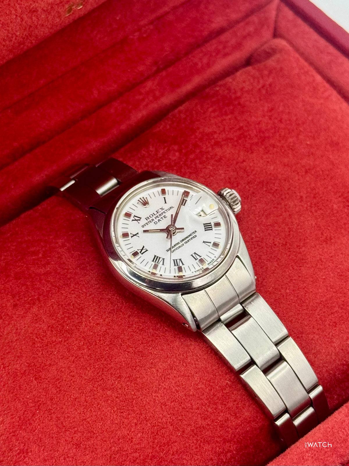 1970 Rolex Lady Oyster Perpetual Date 26mm 6517 Stainless Steel White Dial