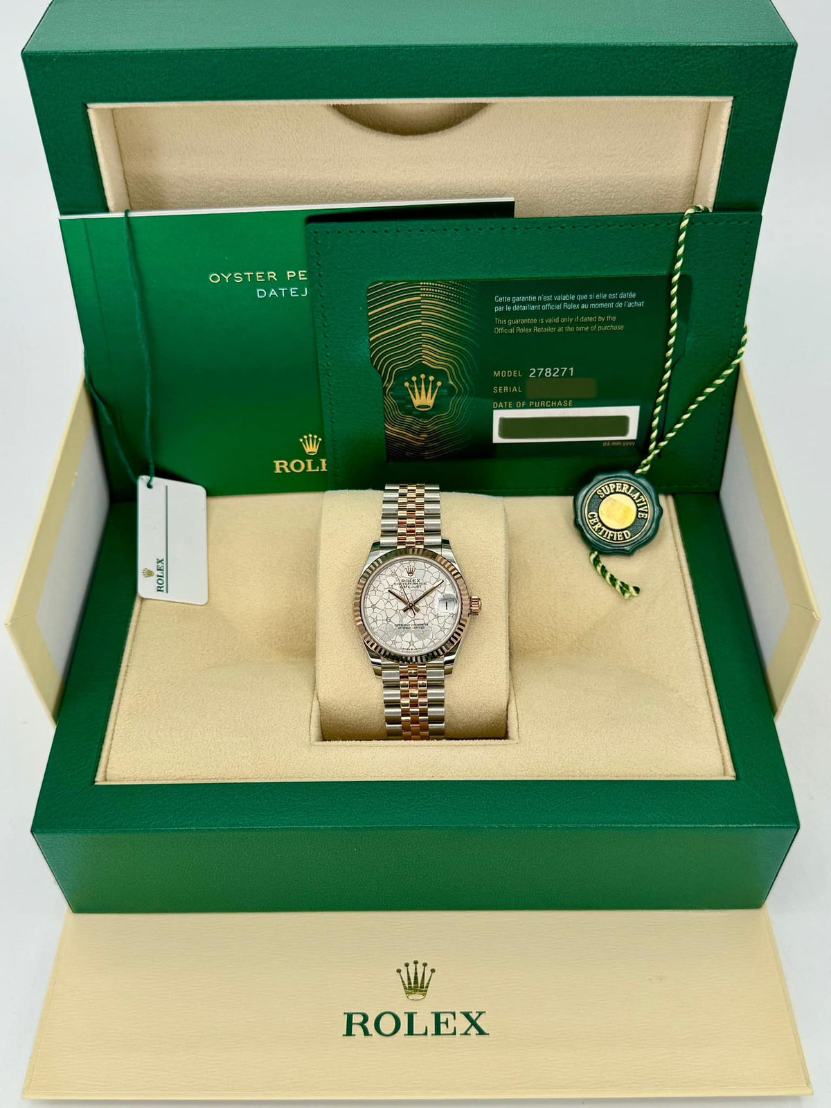 NEW 2024 Rolex Ladies Datejust 31mm 278271 Jubilee Floral Motif Dial