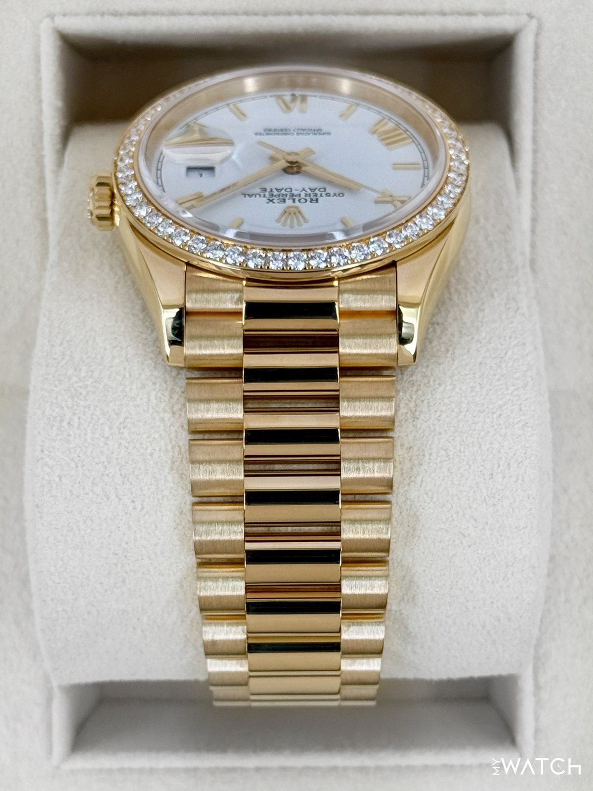 2024 Rolex Day-Date 36mm 128348RBR Presidential Yellow Gold White Dial