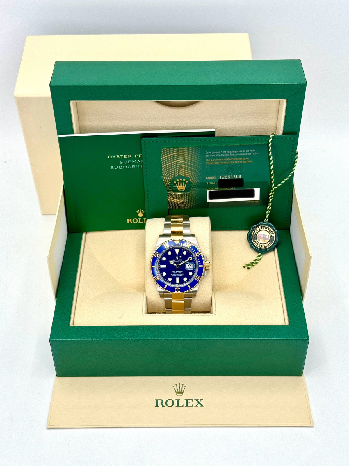 2023 Rolex Submariner "Bluesy" 41mm 126613LB Two-Tone Blue Dial