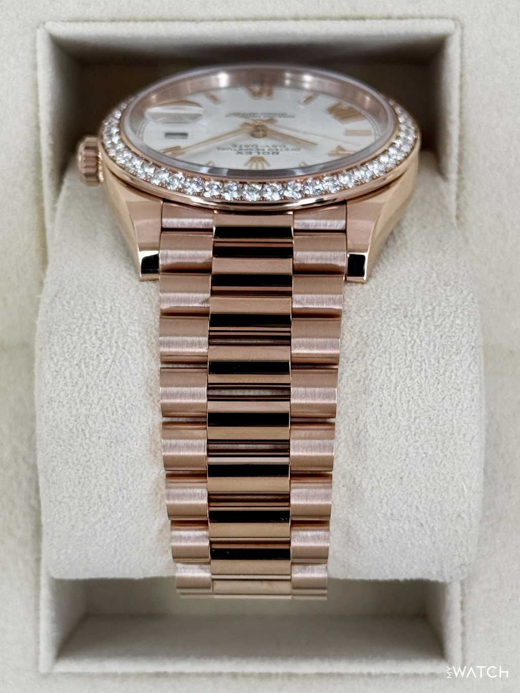 2022 Rolex Day-Date 40mm 228345RBR Presidential Rose Gold Diamond Bezel White Dial (CPO)