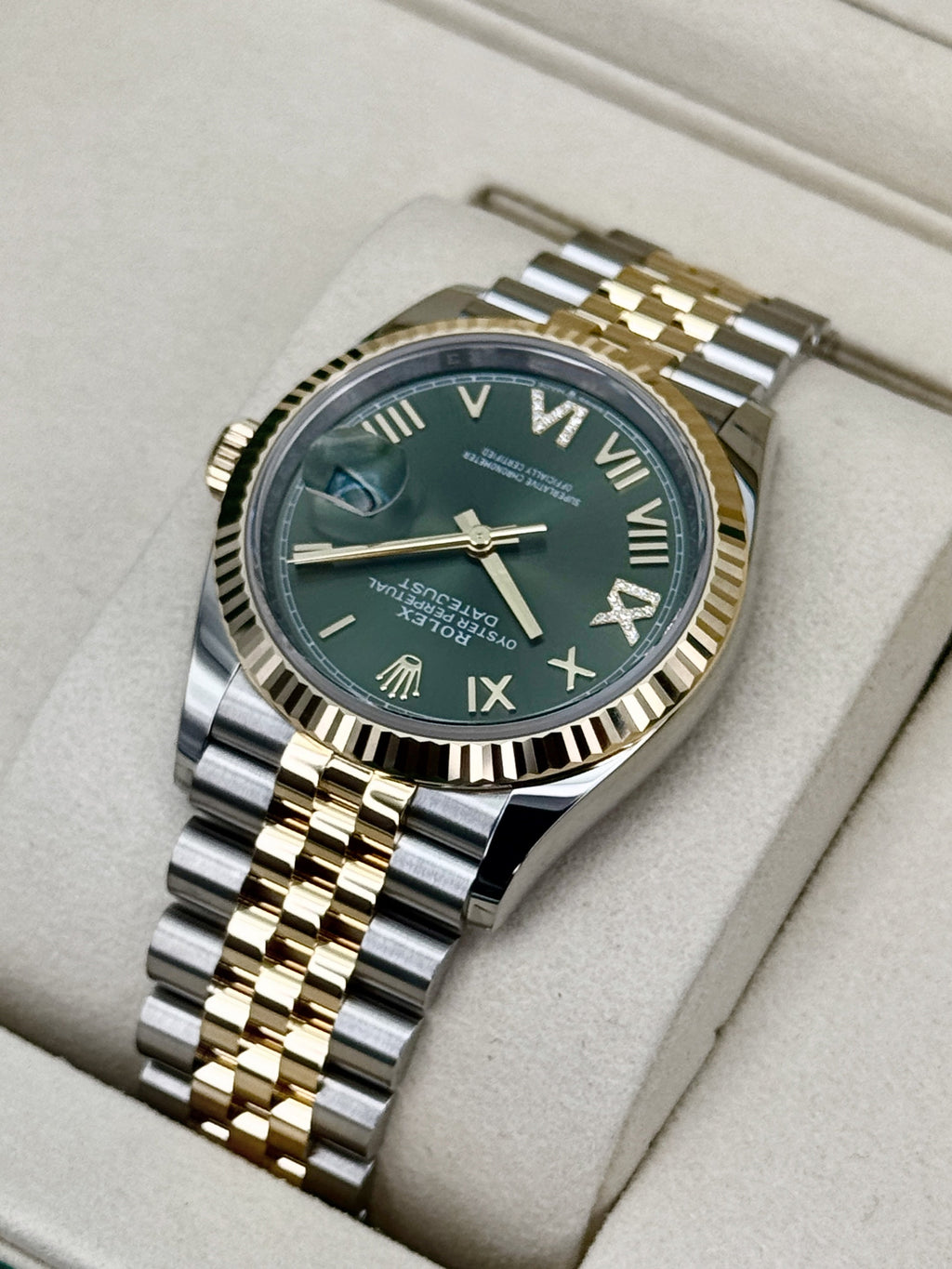 NEW 2026 Rolex Datejust 36mm 126233 Two-Tone Jubilee Green Diamond Dial
