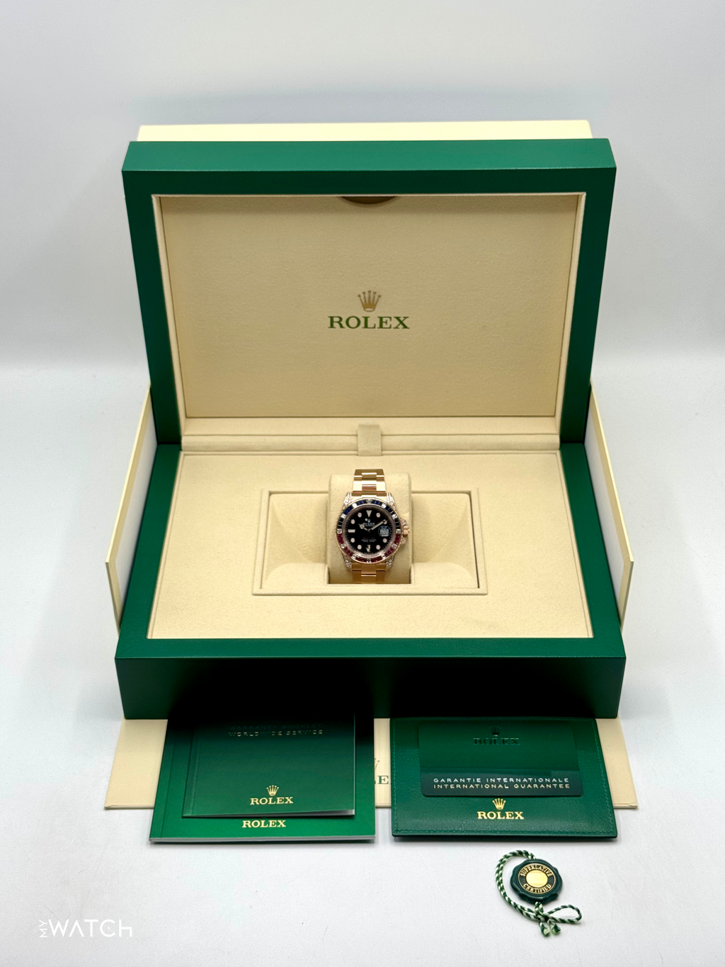 2021 Rolex GMT-Master II 40mm 126755SARU Rose Gold Sapphire and Ruby
