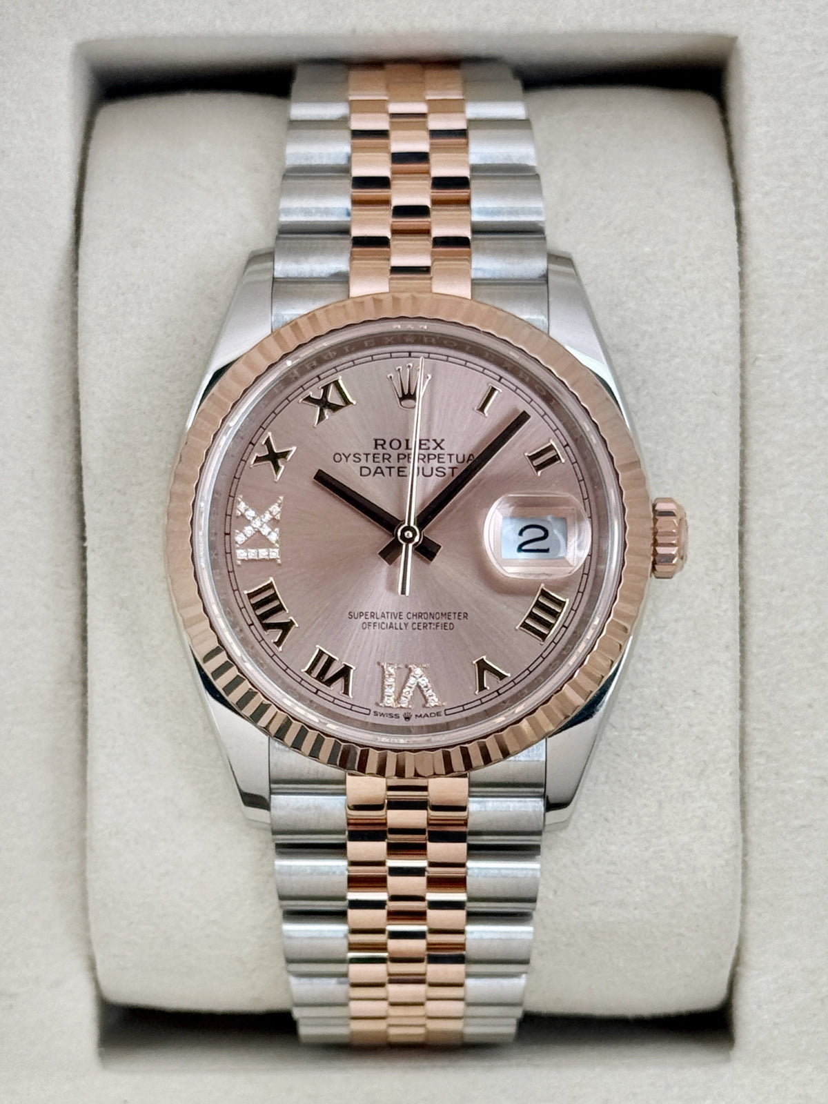 2025 Rolex Datejust 36mm 126231 Two-Tone Jubilee Rosé Diamond Dial