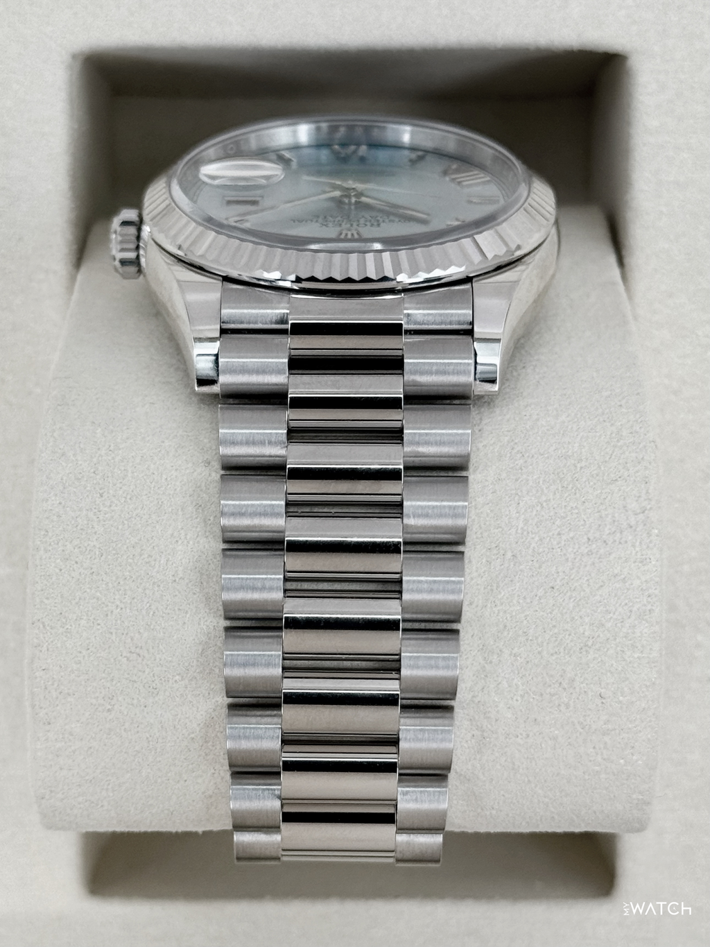 NEW 2026 Rolex Day-Date Platinum 36mm 128236 Ice Blue Roman Dial