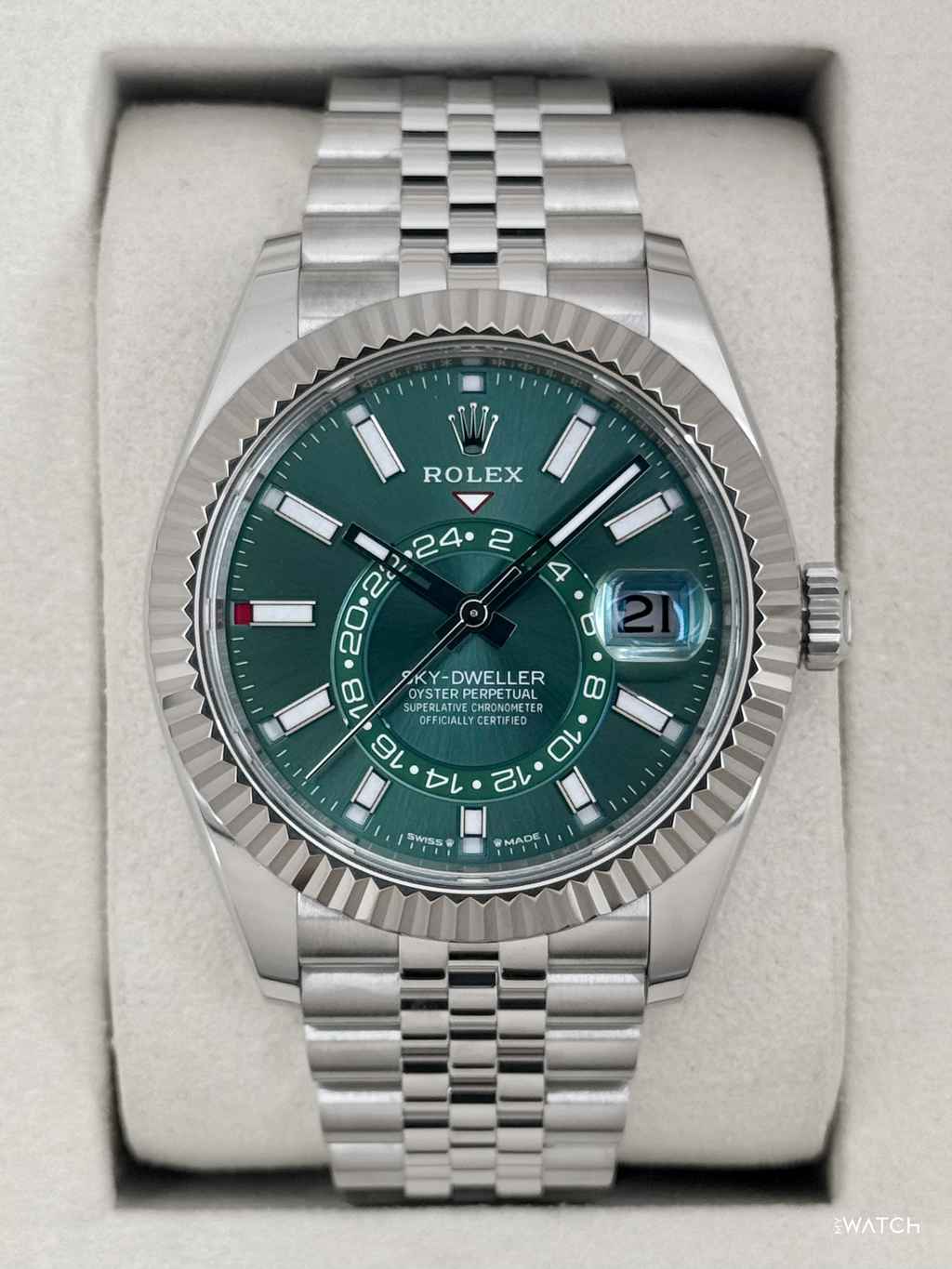 2026 Rolex Sky-Dweller 42mm 336934 Stainless Steel Jubilee Green Dial