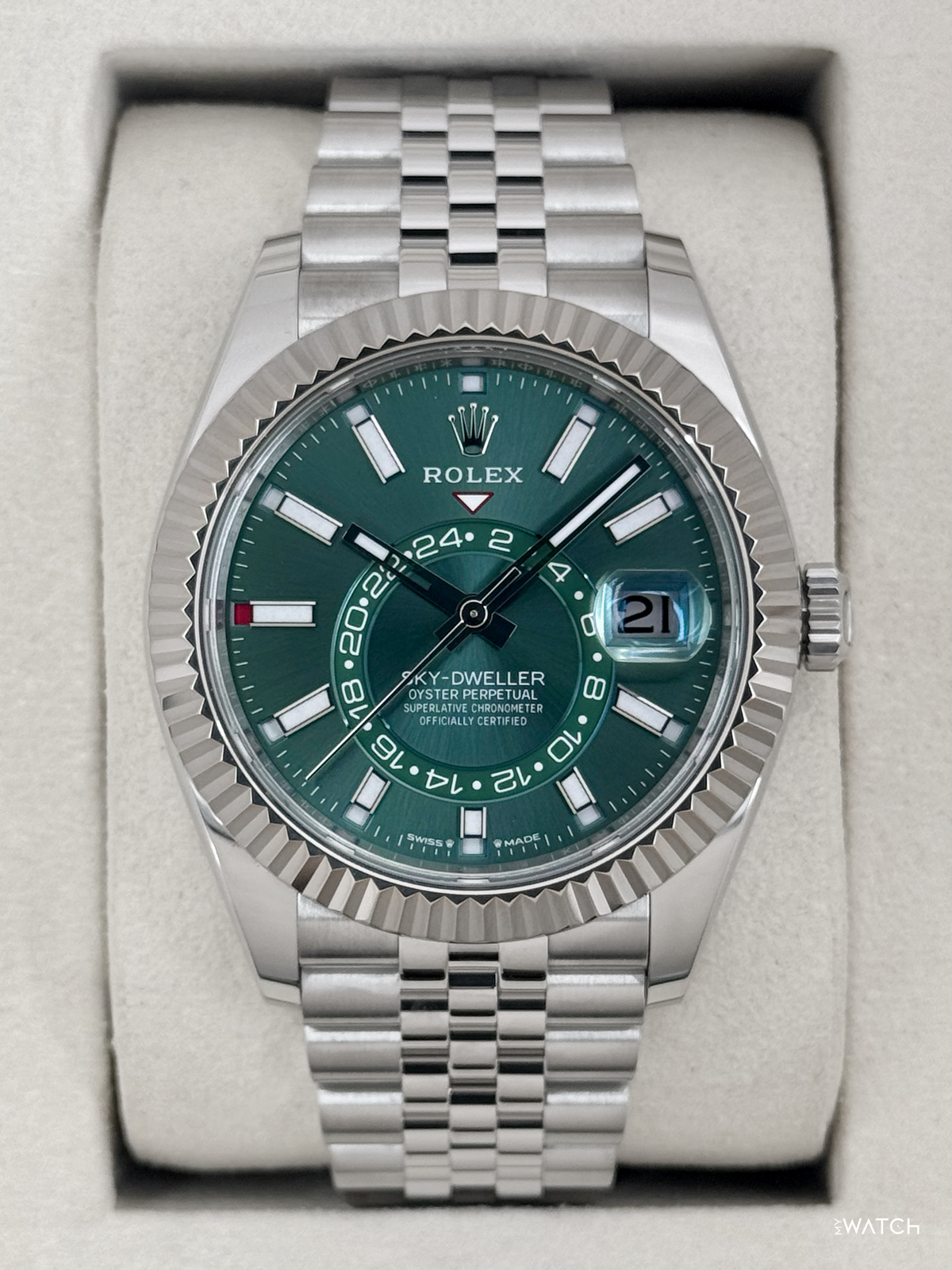 2026 Rolex Sky-Dweller 42mm 336934 Stainless Steel Jubilee Green Dial