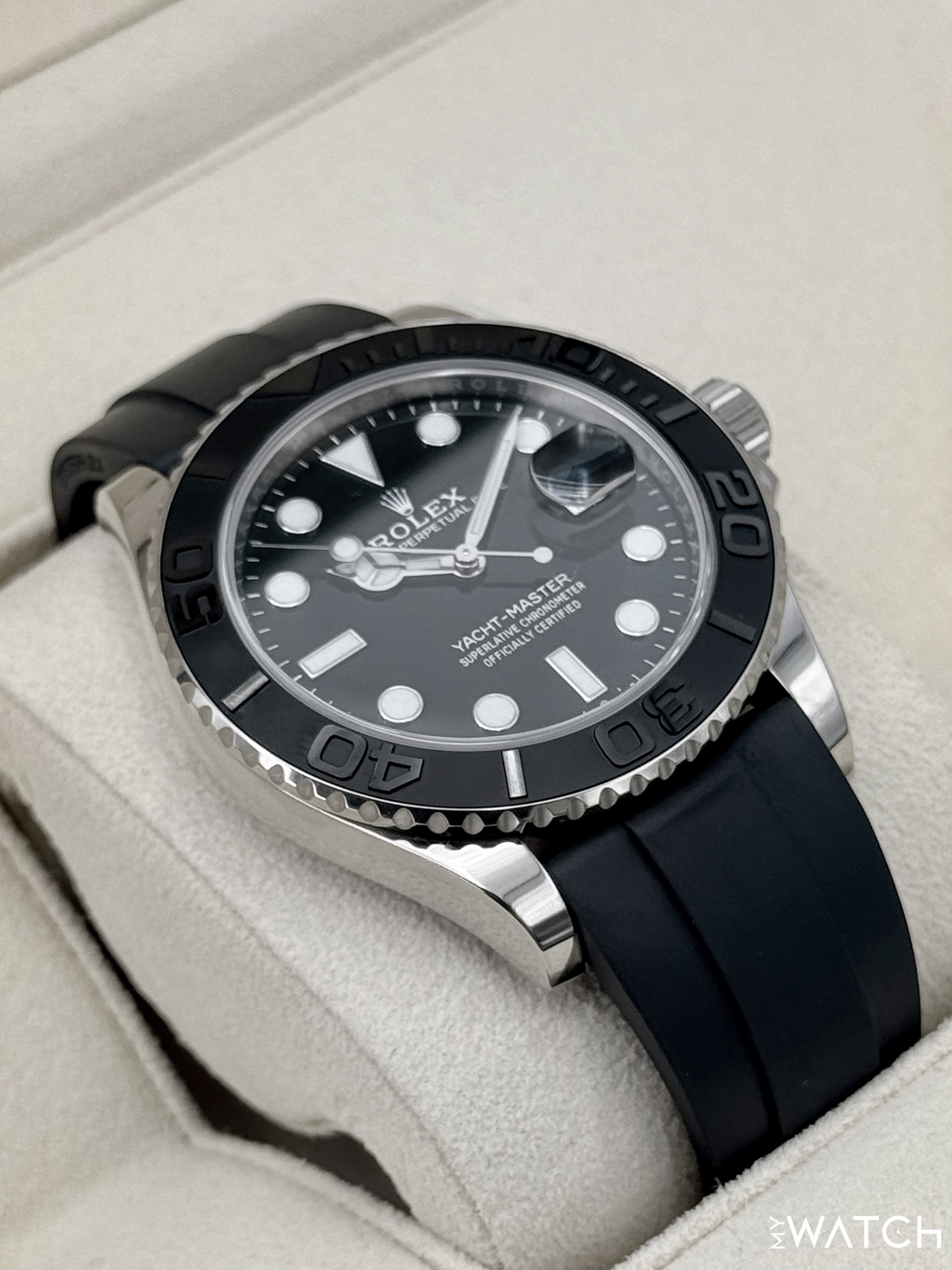 2021 Rolex Yacht-Master 42mm 226659 White Gold Oysterflex Black Dial