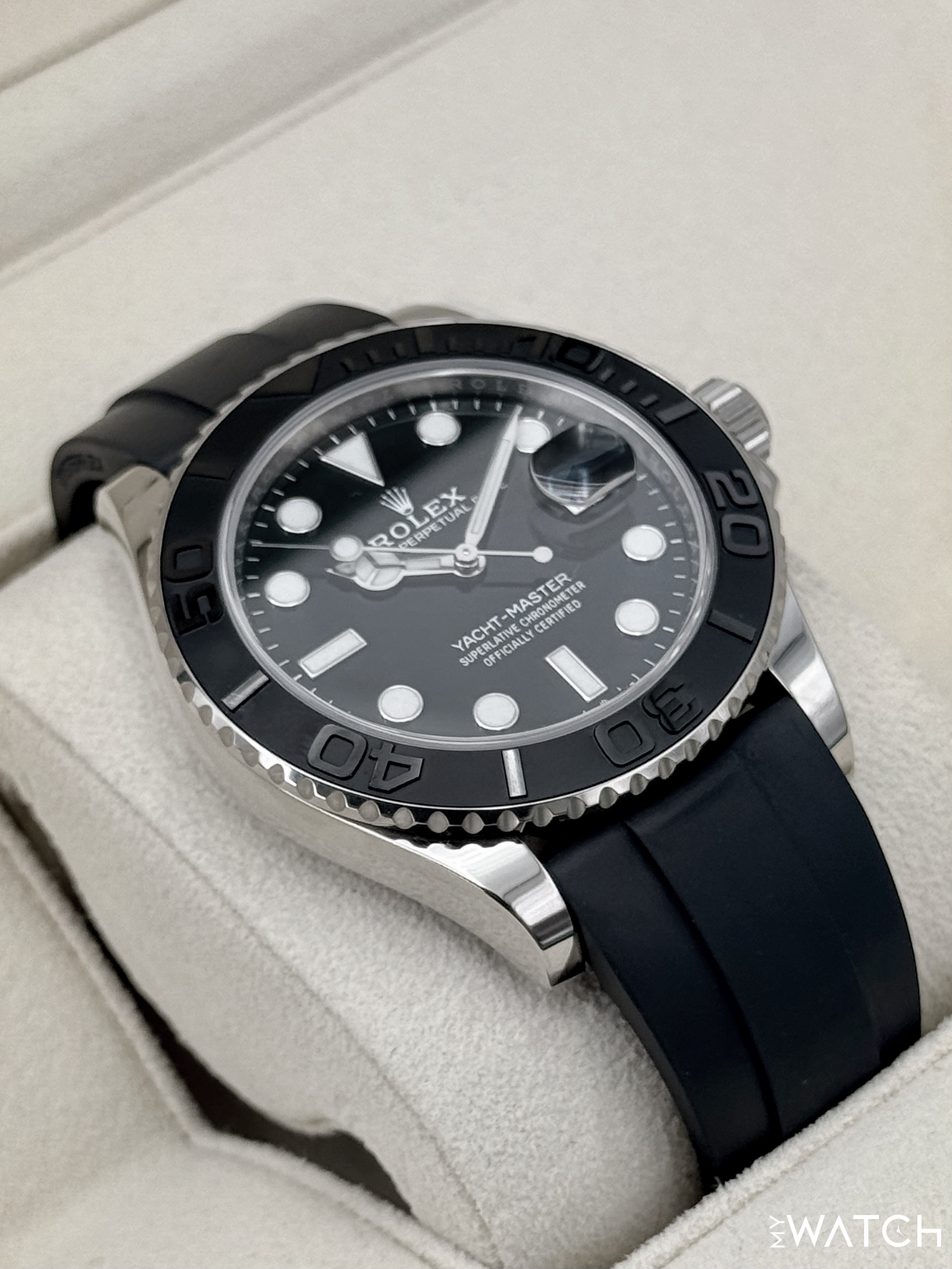 2021 Rolex Yacht-Master 42mm 226659 White Gold Oysterflex Black Dial