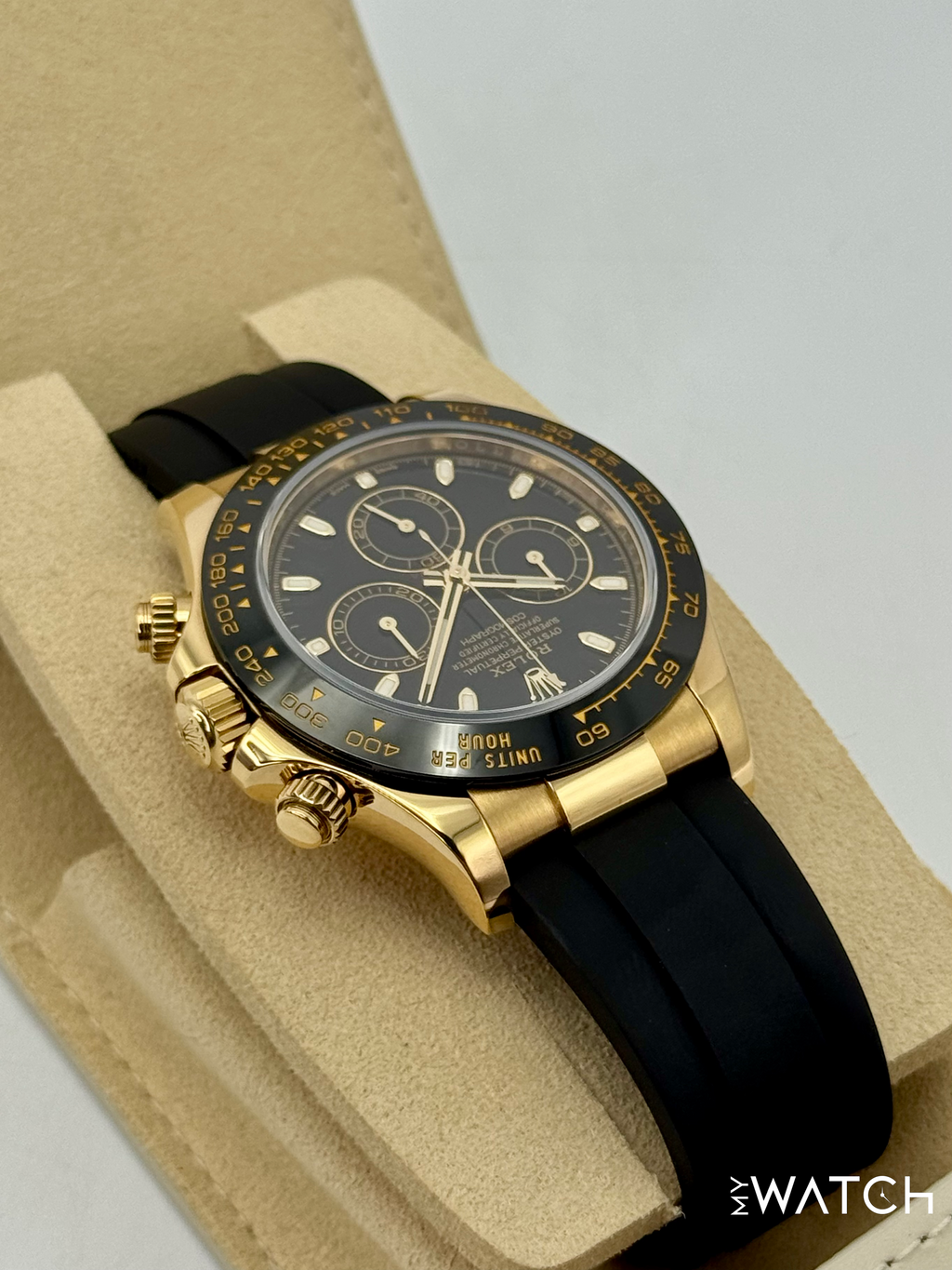 2025 CPO Rolex Daytona 40mm 116518LN Yellow Gold Oysterflex Black Dial (CPO)