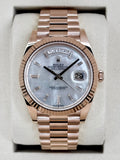 NEW 2026 Rolex Day-Date 40mm 228235 Rose Gold Mother of Pearl Diamond Dial