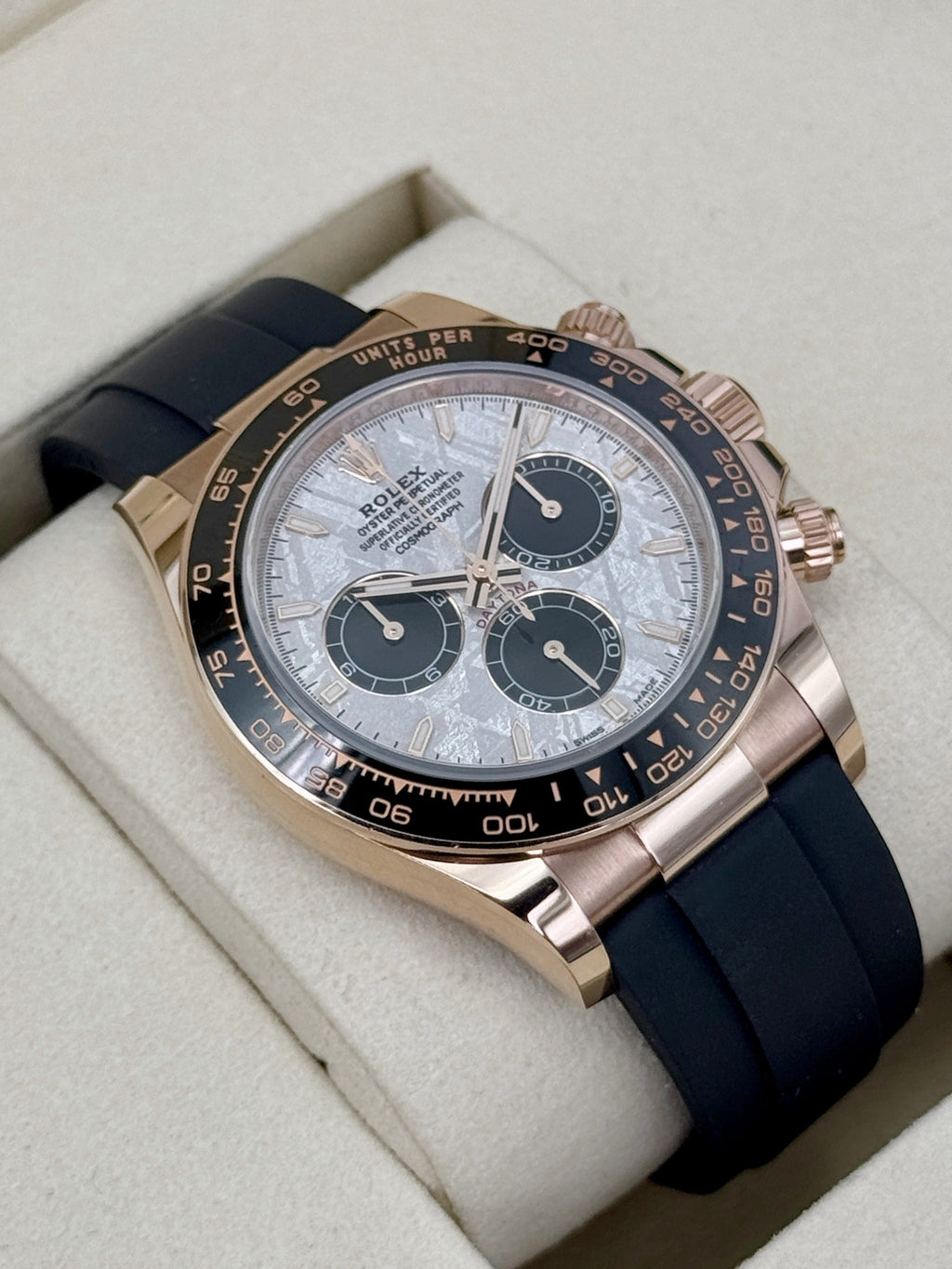 NEW 2026 Rolex Daytona 40mm 126515LN Rose Gold Oysterflex Meteorite Dial