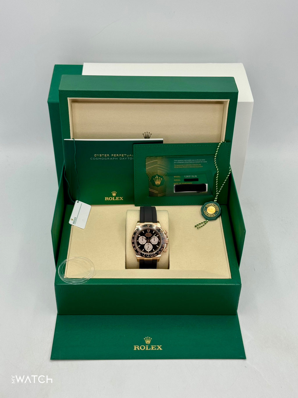 NEW 2025 Rolex Daytona 40mm 126515LN Rose Gold Oysterflex Black Dial (STICKERED)