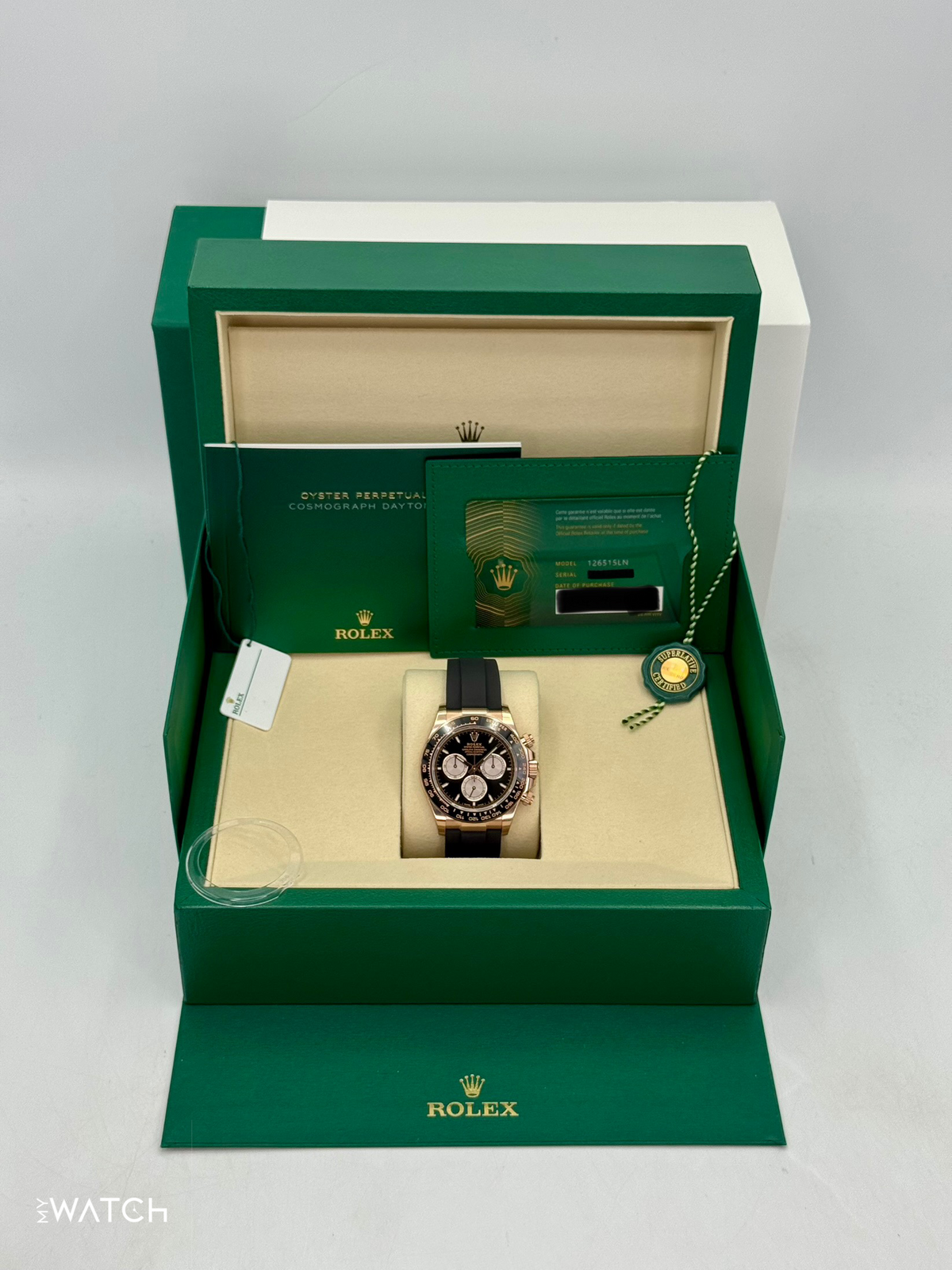 NEW 2025 Rolex Daytona 40mm 126515LN Rose Gold Oysterflex Black Dial (STICKERED)