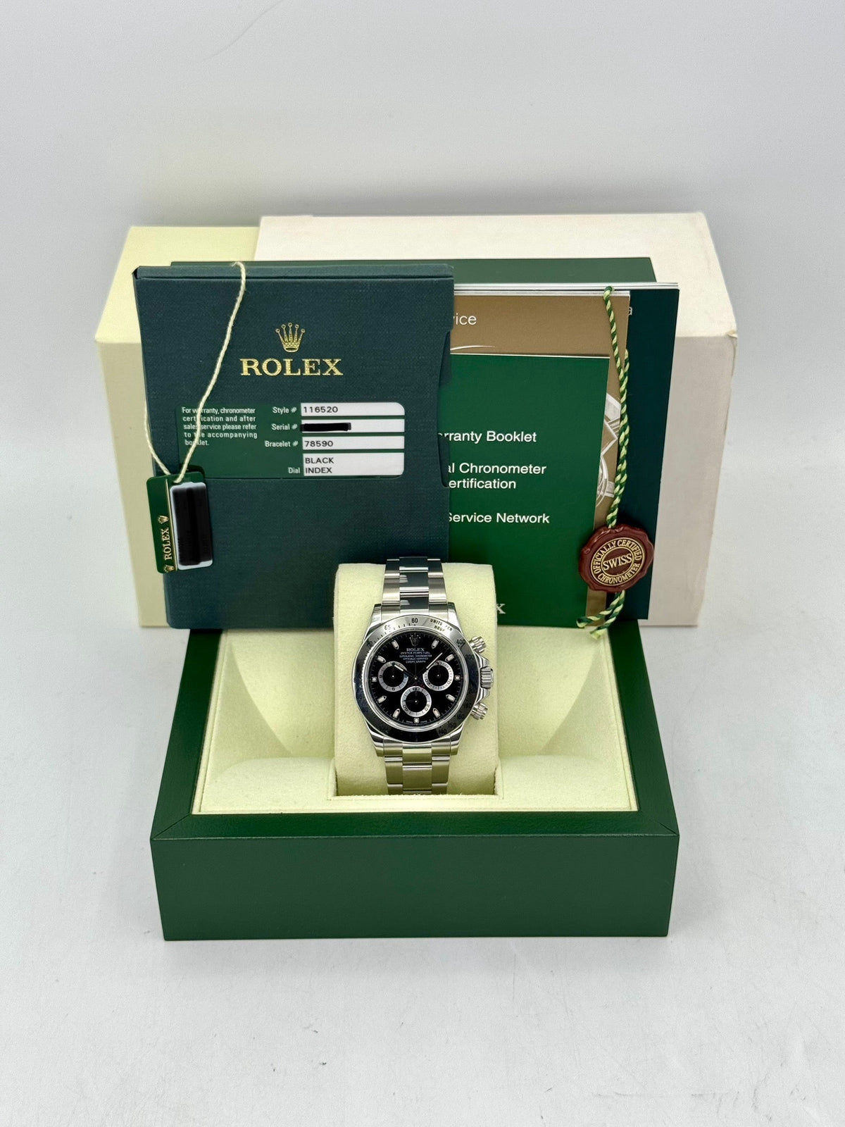 2013 Rolex Daytona 40mm 116520 Stainless Steel Black Dial