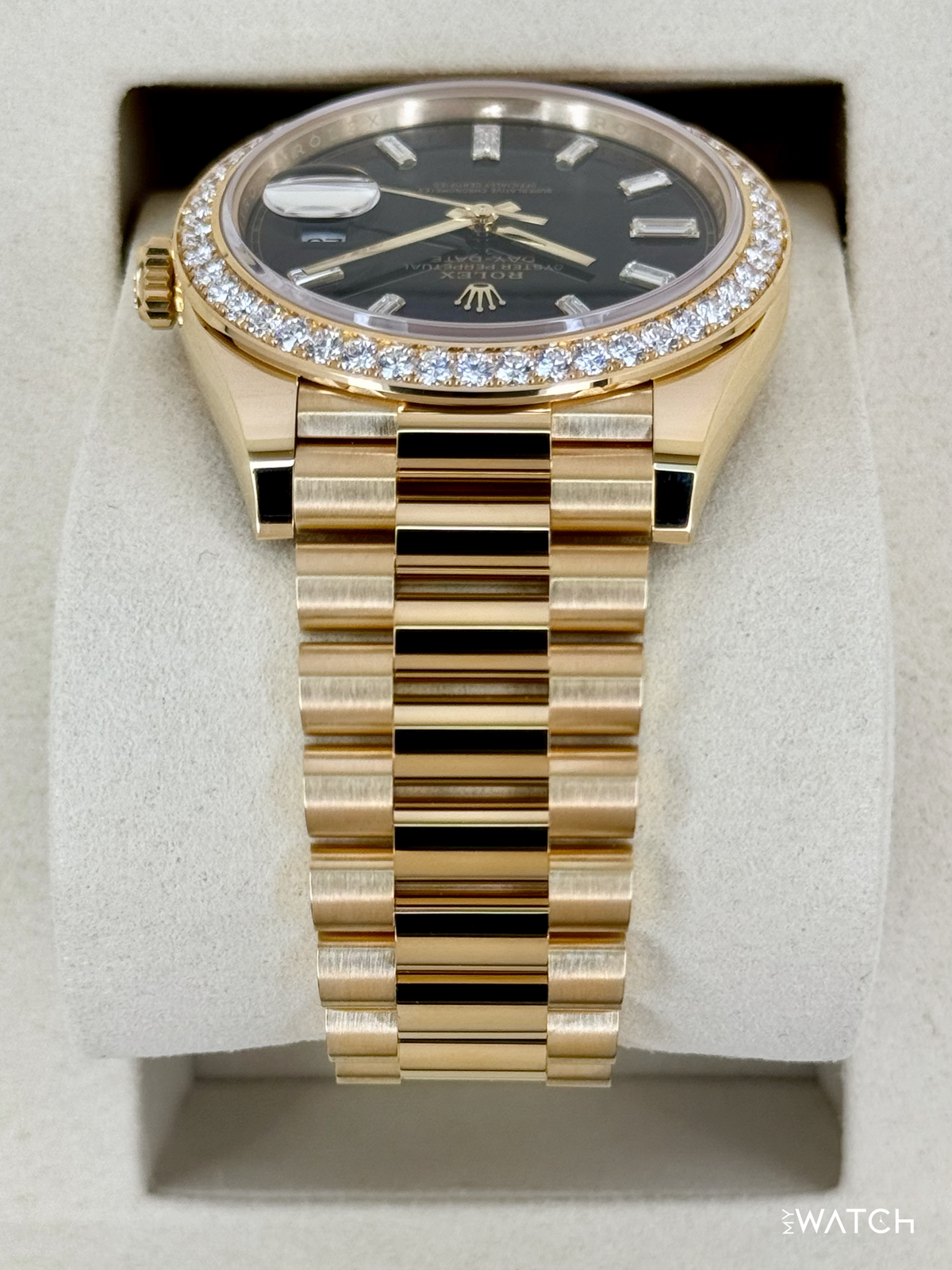 NEW 2026 Rolex Day-Date 40mm 228348RBR Black Diamond Baguette Dial