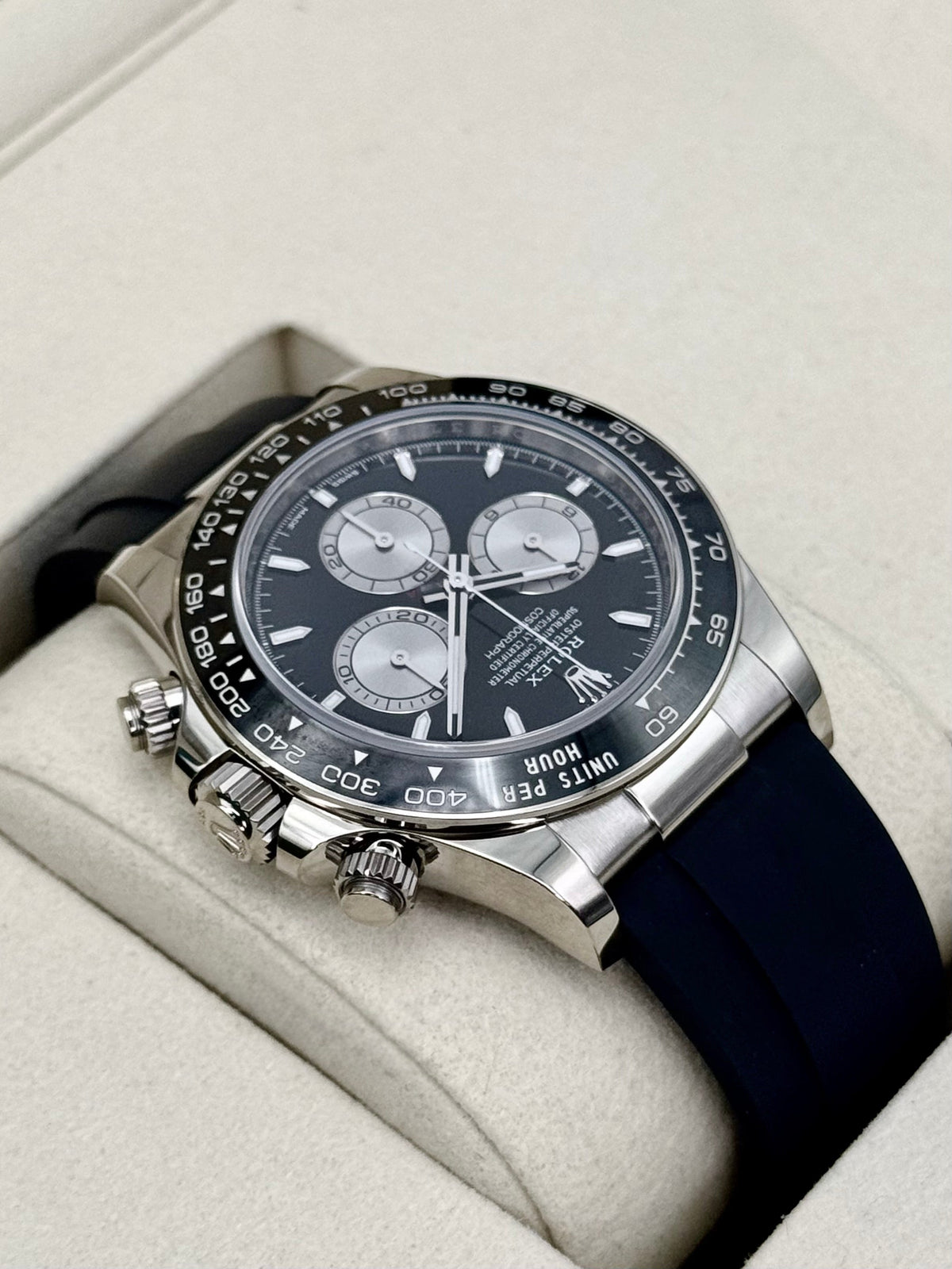 2025 Rolex Daytona 40mm 126519LN White Gold Oysterflex Black Dial