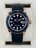 2019 Rolex Yacht-Master 40mm 116655 Rose Gold Oysterflex Black Dial