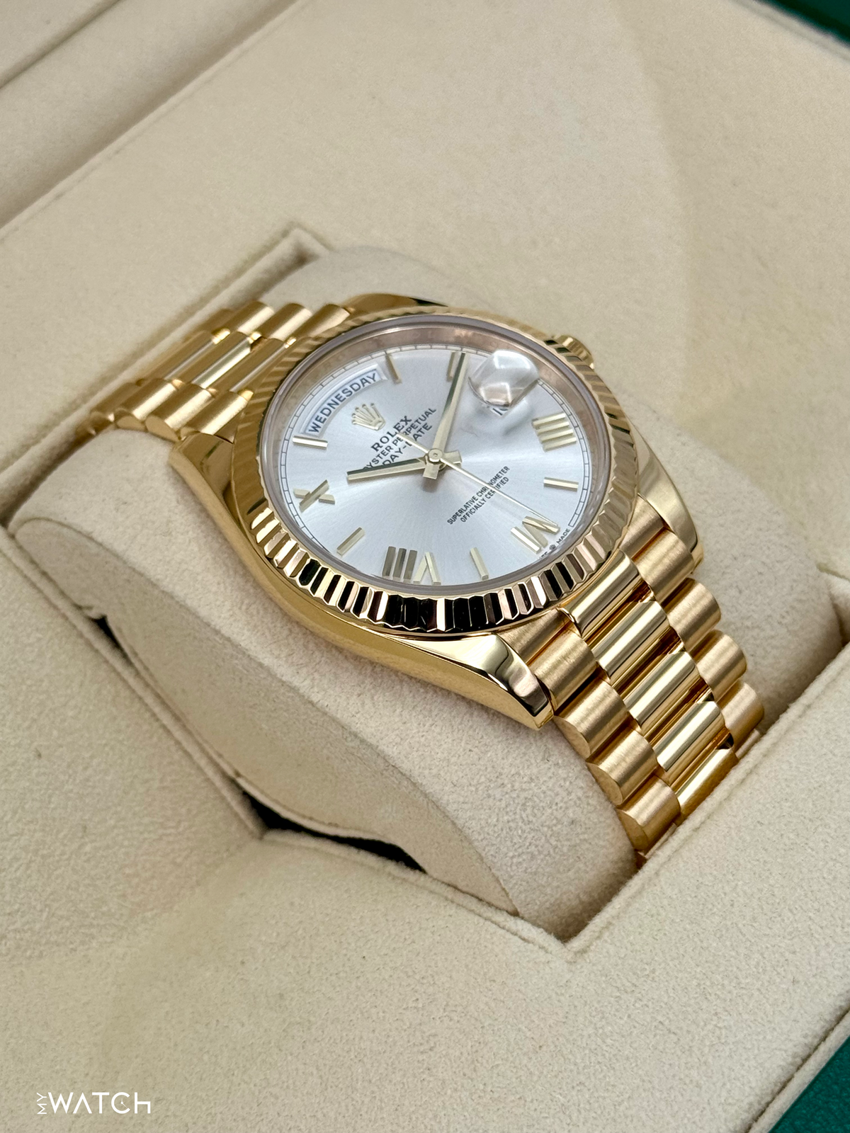 2023 Rolex Day-Date 40mm 228238 Presidential Silver Dial