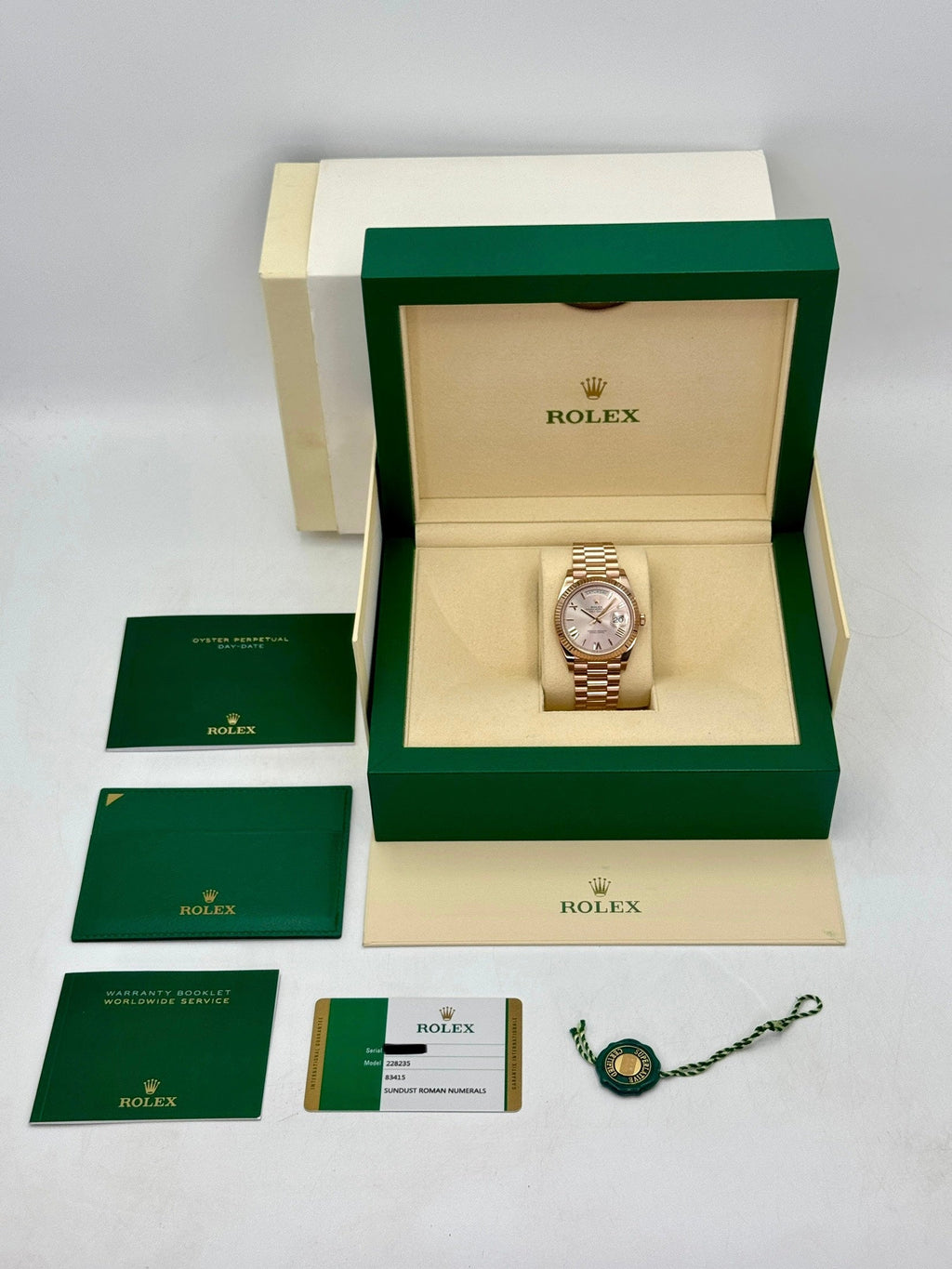 2020 Rolex Day-Date 40mm 228235 Presidential Rose Gold Sundust Dial
