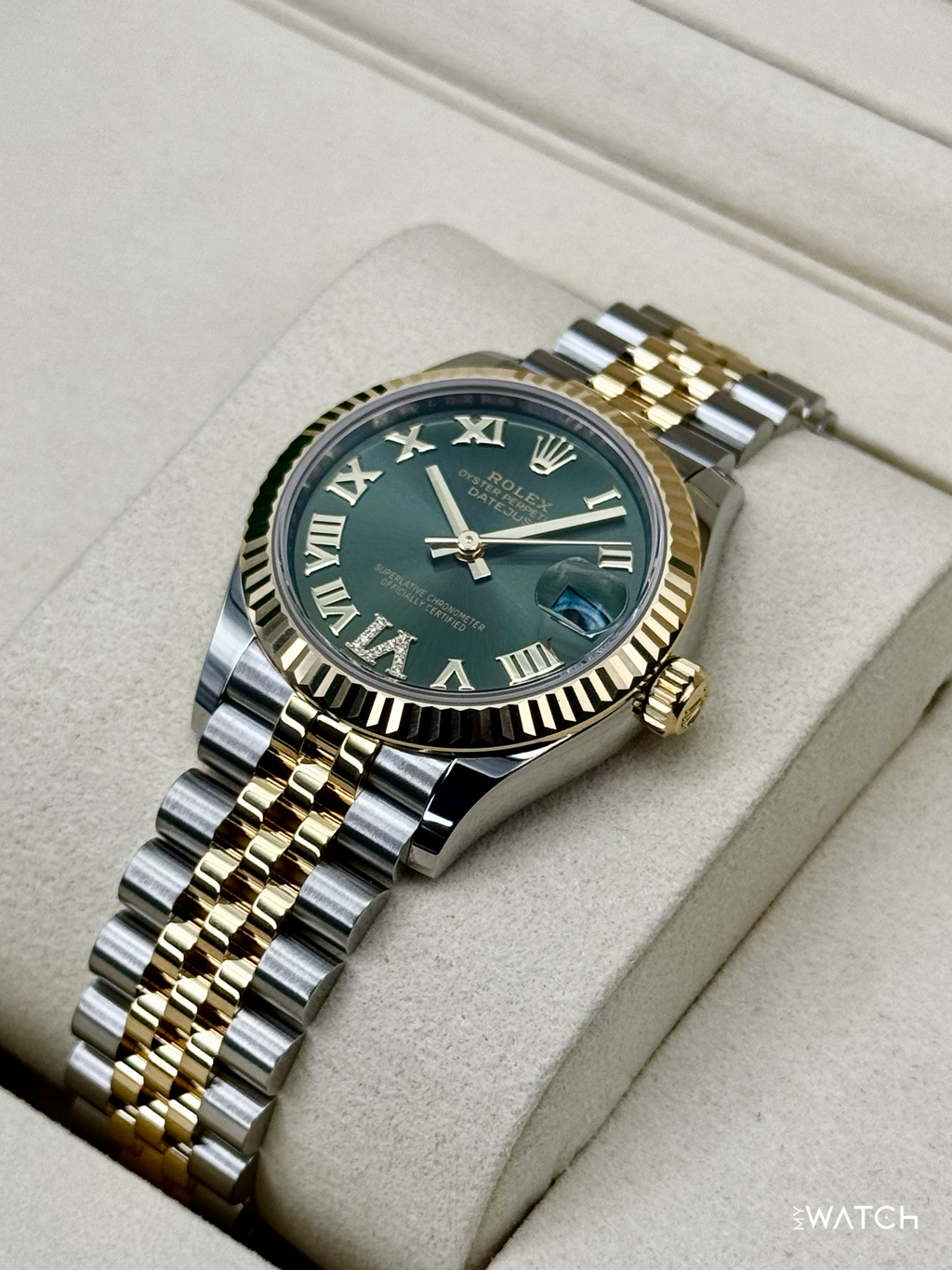 NEW 2026 Rolex Ladies Datejust 31mm 278273 Two-Tone Jubilee Green Dial