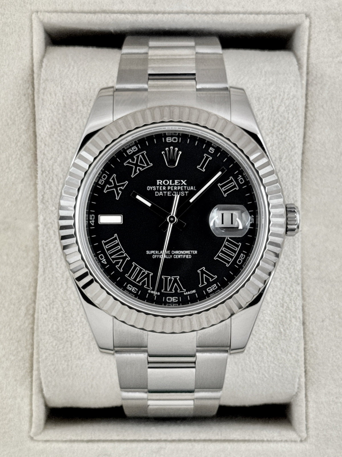 2003 Rolex Datejust II 41mm 116334 Stainless Steel Oyster Black Dial