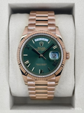 NEW 2026 Rolex Day-Date 36mm 128235 Presidential Rose Gold Olive Green Dial